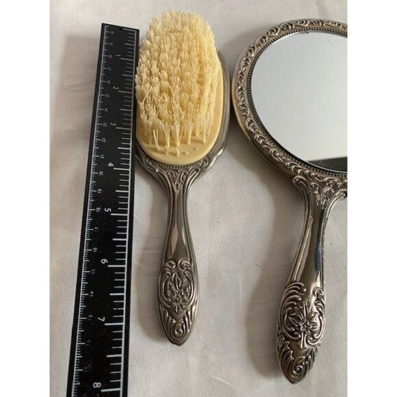 Vintage Vanity Silver Plated Hand mirror brush & comb set - Picture 11 of 16